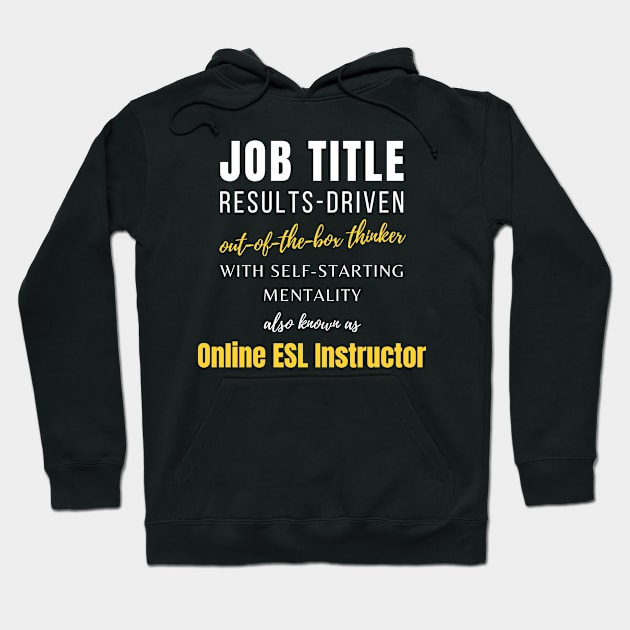 Online Esl Instructor | Colleagues Punny Work Birthday Career Hoodie by mounteencom